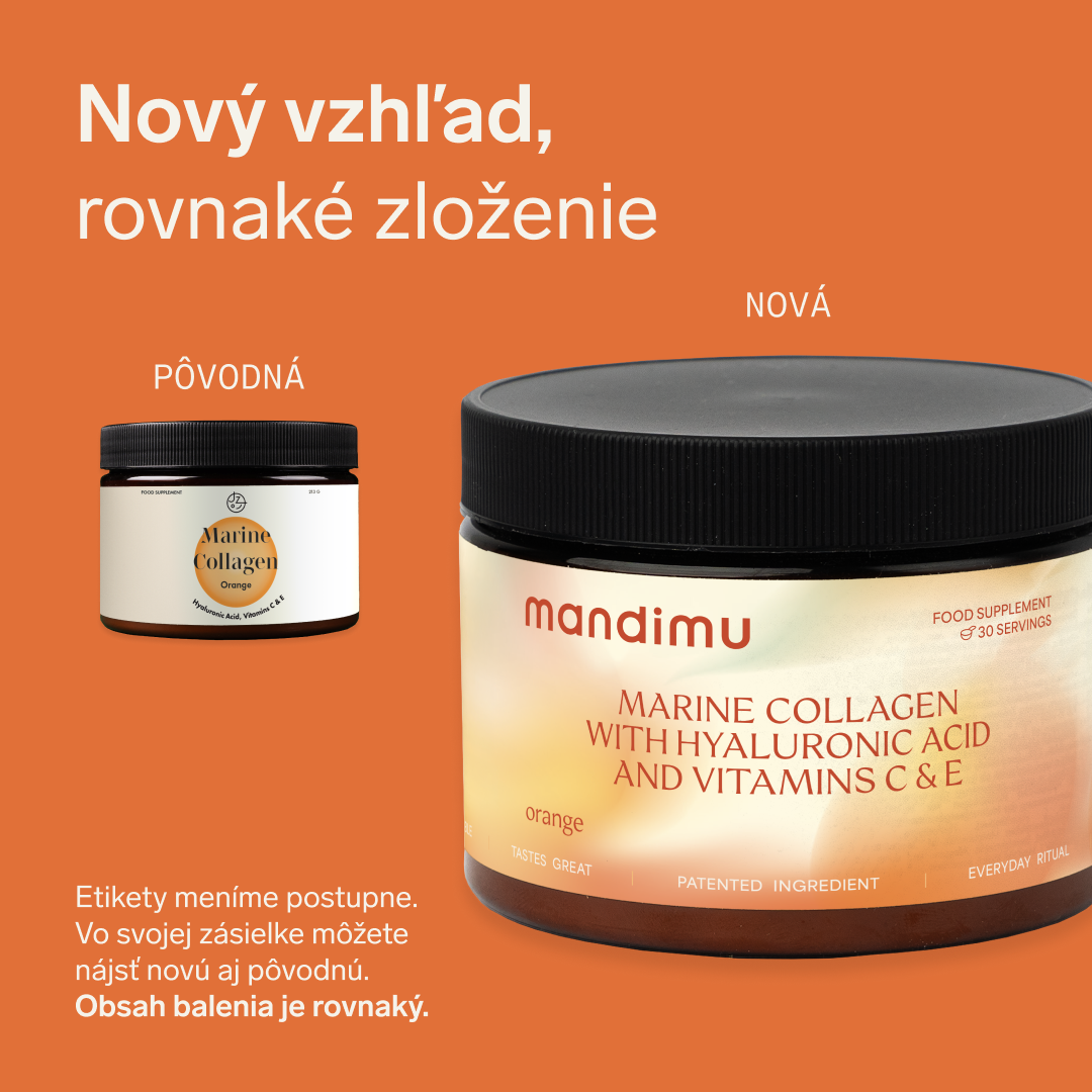 Prémiový kolagén s kyselinou hyalurónovou a vitamínmi C a E (pomarančová príchuť)