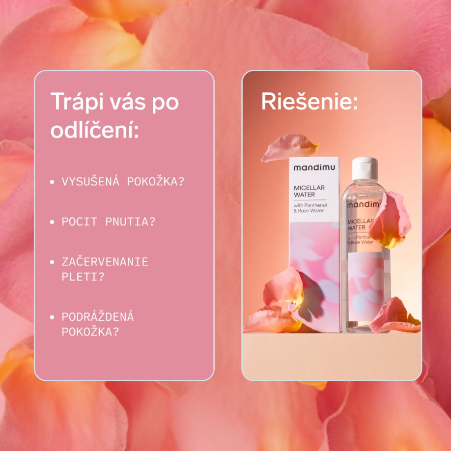 Micelárna voda s pantenolom a ružovou vodou 250 ml