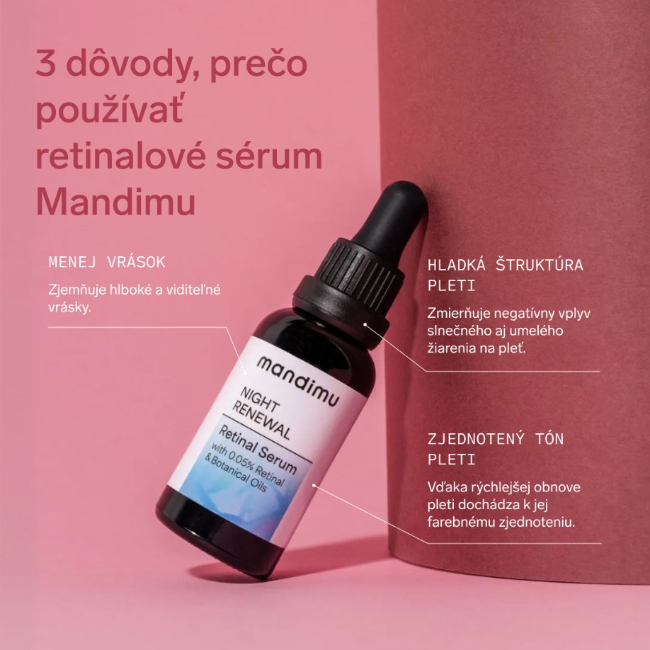 Nočné retinalové sérum Night Renewal s 0,05 % retinalu & rastlinnými olejmi 30 ml