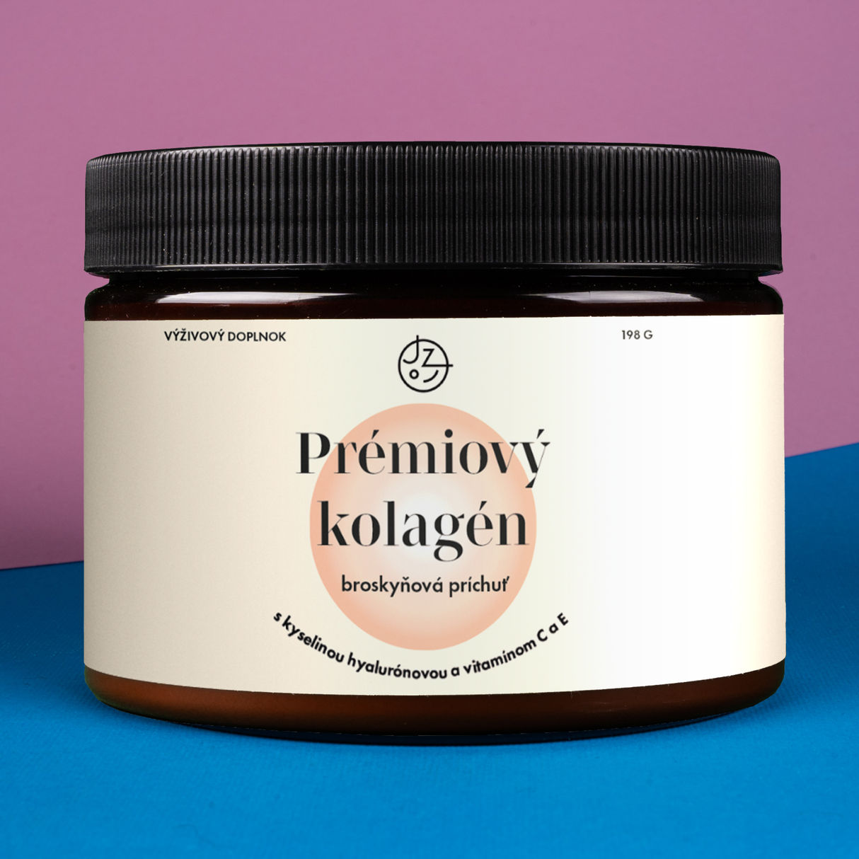 Prémiový kolagén s kyselinou hyalurónovou a vitamínmi C a E (broskyňová príchuť)