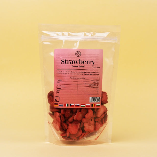 Sada lyofilizovaného (mrazom sušeného) ovocia – jahody, maliny, banány a mango 🍌🥭🍓