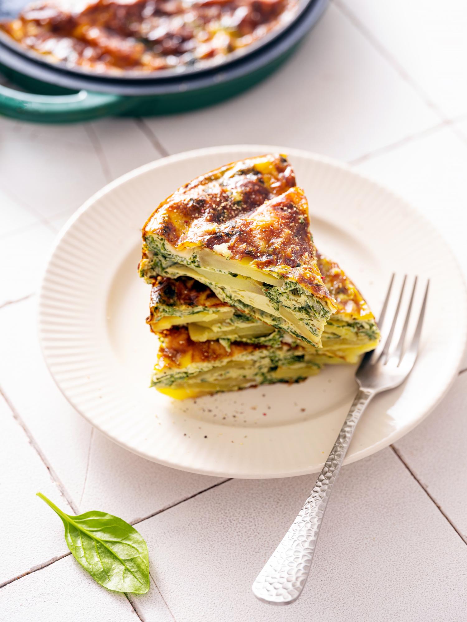 Zemiaková frittata so špenátom