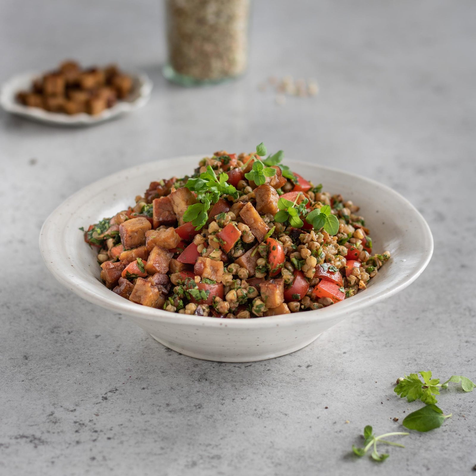 Pohánkový šalát s tempehom