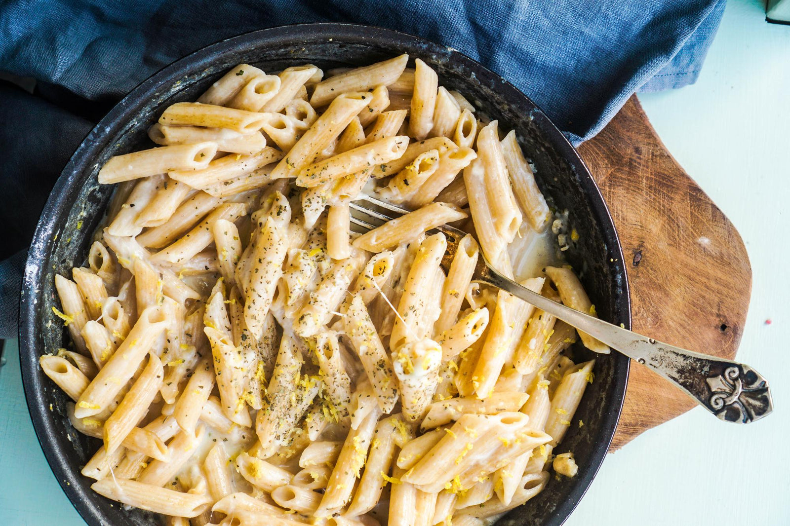 Krémové cestoviny s citrónom a rozmarínom