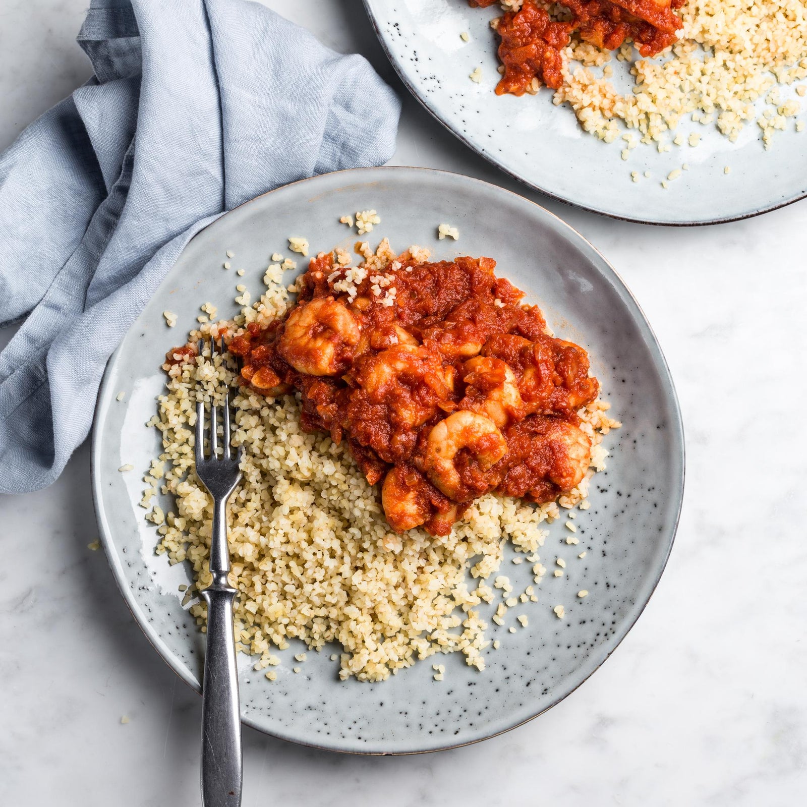 Krevety v sladkej čili omáčke s bulgurom