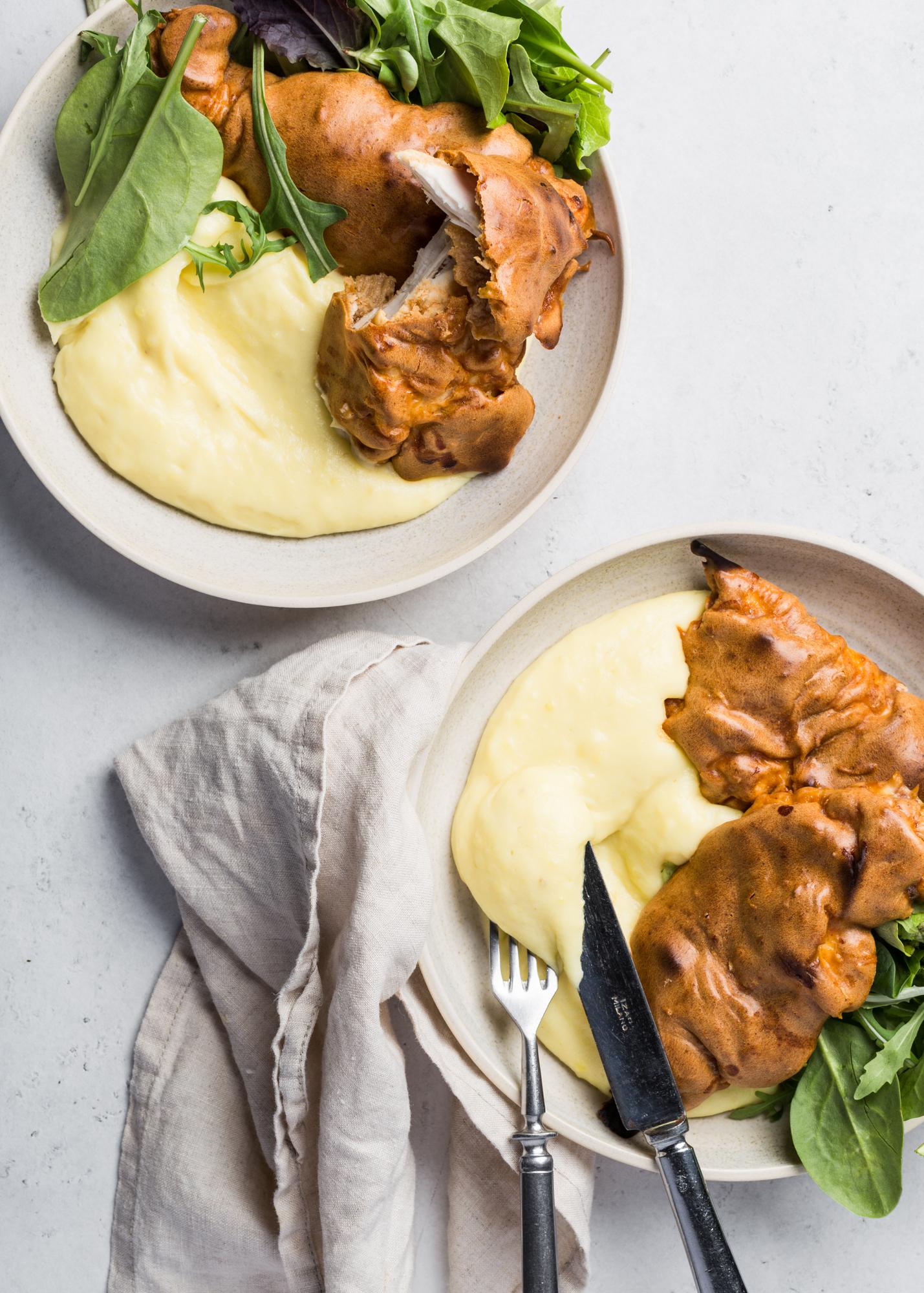 Arašidové kuracie rezne so zemiakovou kašou