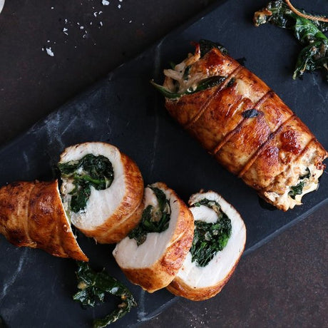 Kuracie rolky plnené špenátom a parmezánom