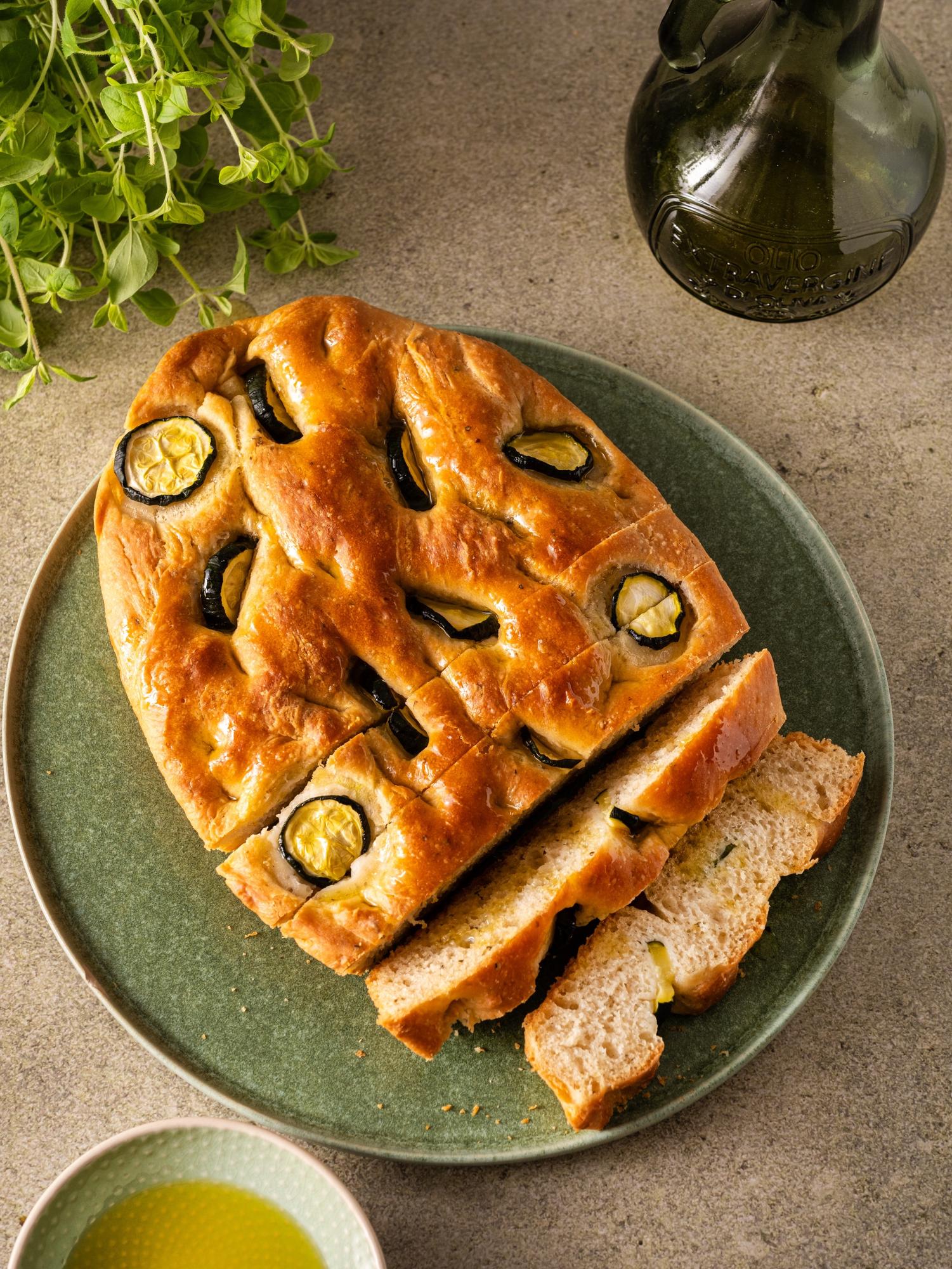 Talianska focaccia s cuketou
