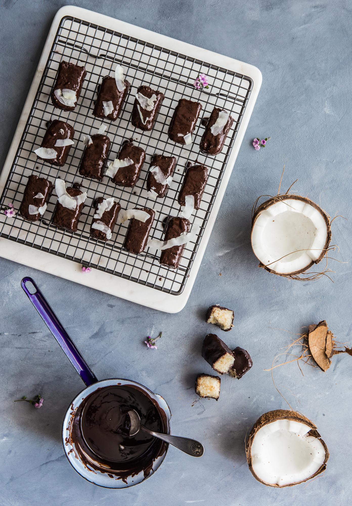 Kokosové tyčinky v čokoláde