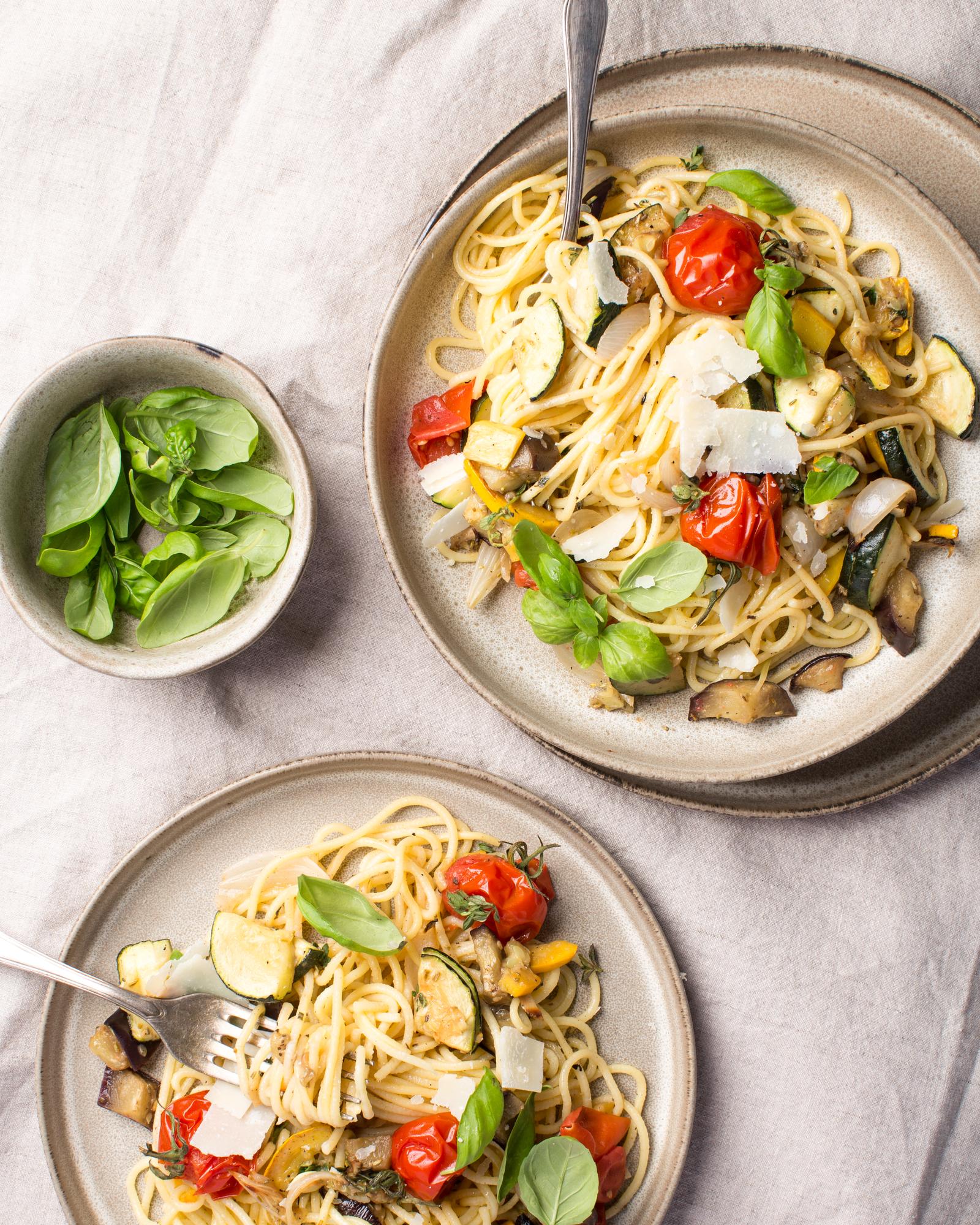 Cestoviny s pečenou zeleninou