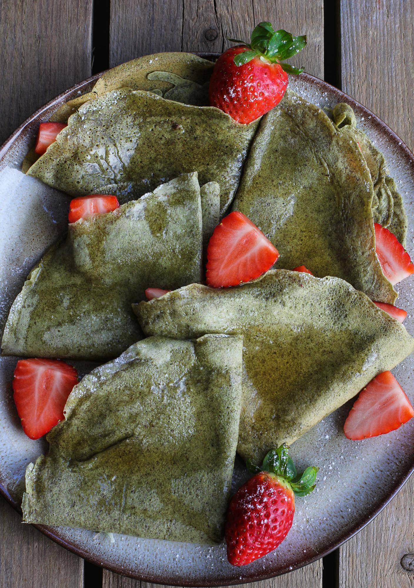 Palacinky s čajom matcha