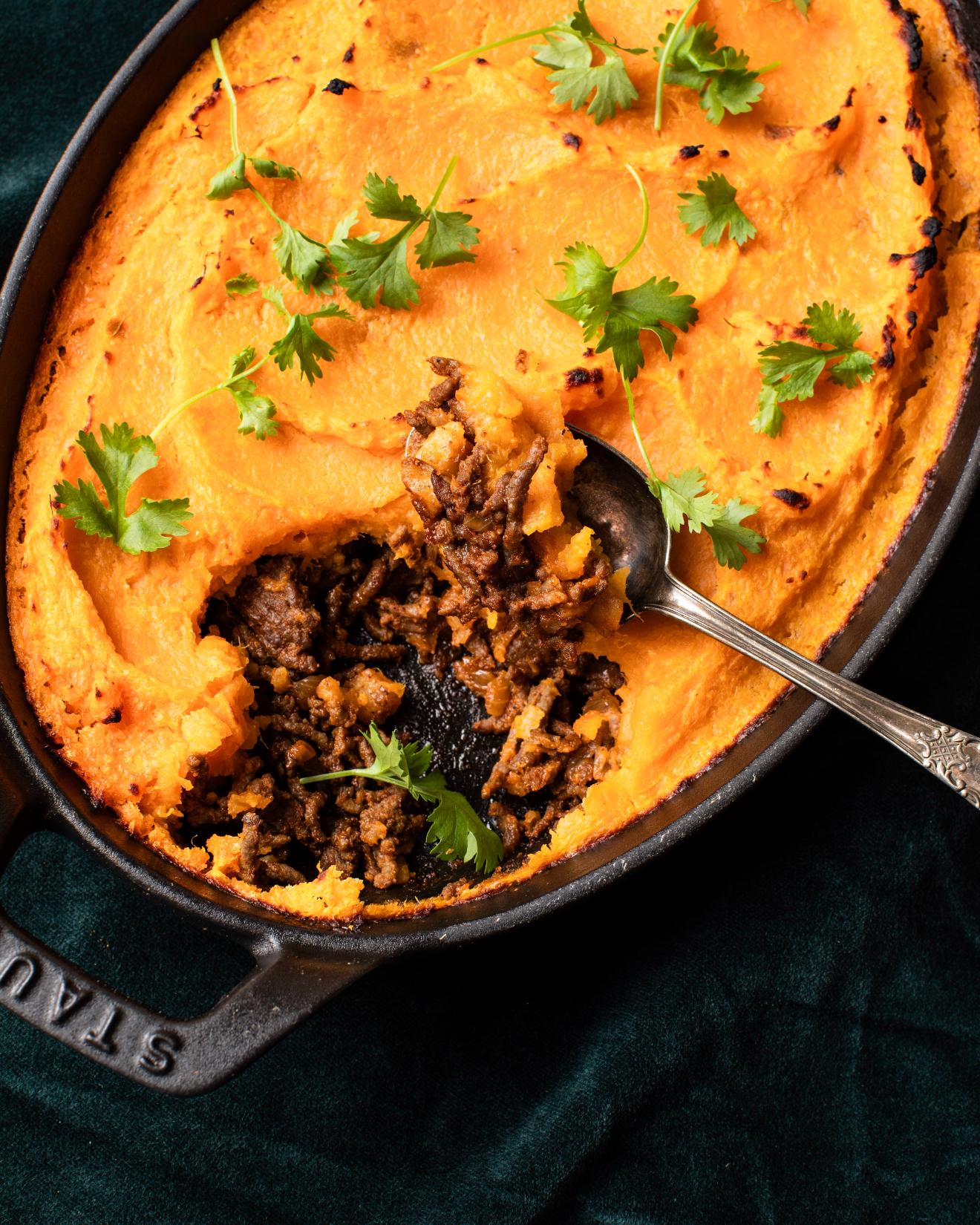 Shepherd's Pie s hovädzím mäsom a sladkými zemiakmi