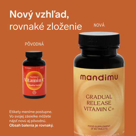 Vitamín C s postupným uvoľňovaním a výťažok zo šípok