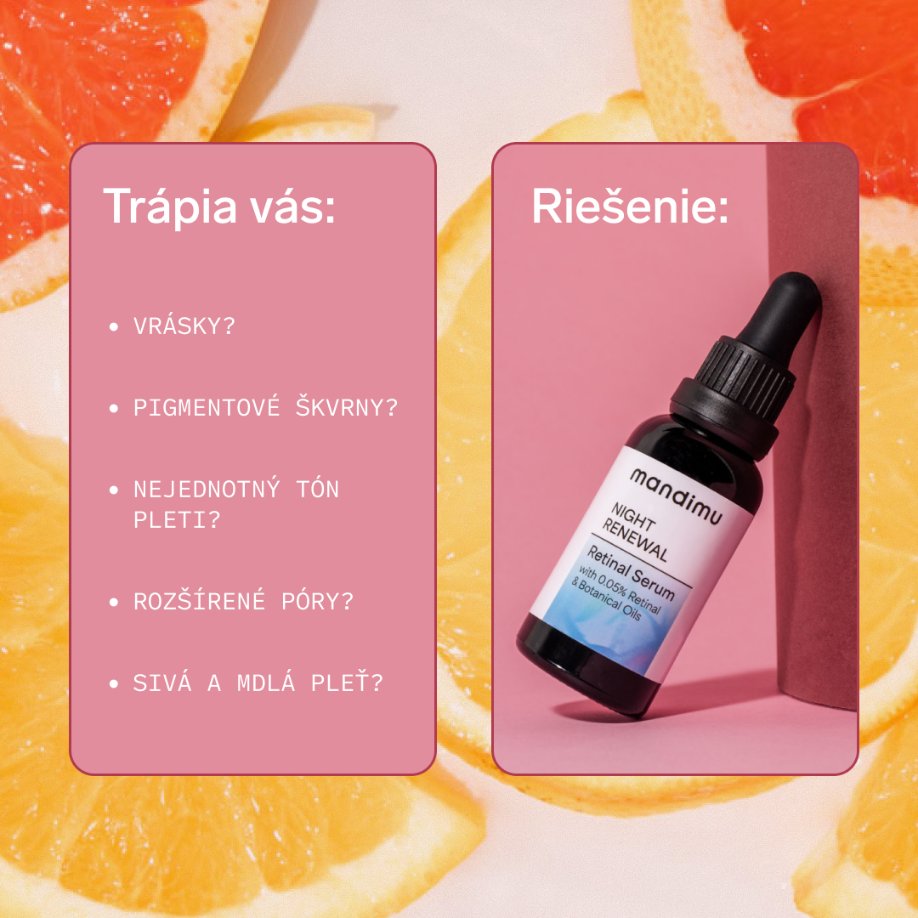 Nočné retinalové sérum Night Renewal s 0,05 % retinalu & rastlinnými olejmi 30 ml