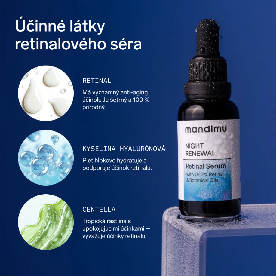 Nočné retinalové sérum Night Renewal s 0,05 % retinalu & rastlinnými olejmi 30 ml
