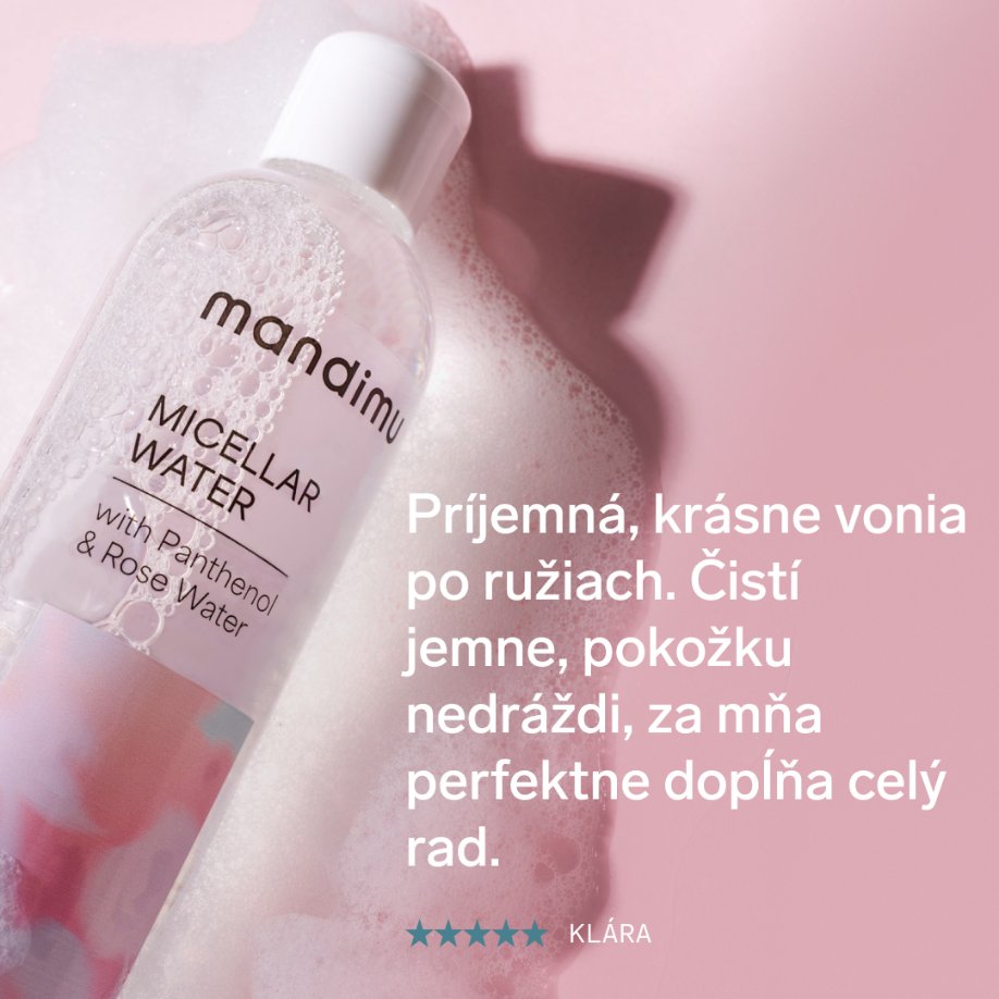Micelárna voda s pantenolom a ružovou vodou 250 ml