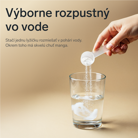 Prémiový kolagén s kyselinou hyalurónovou a vitamínom C a E (príchuť mango)