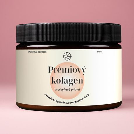 Prémiový kolagén s kyselinou hyalurónovou a vitamínmi C a E (broskyňová príchuť)